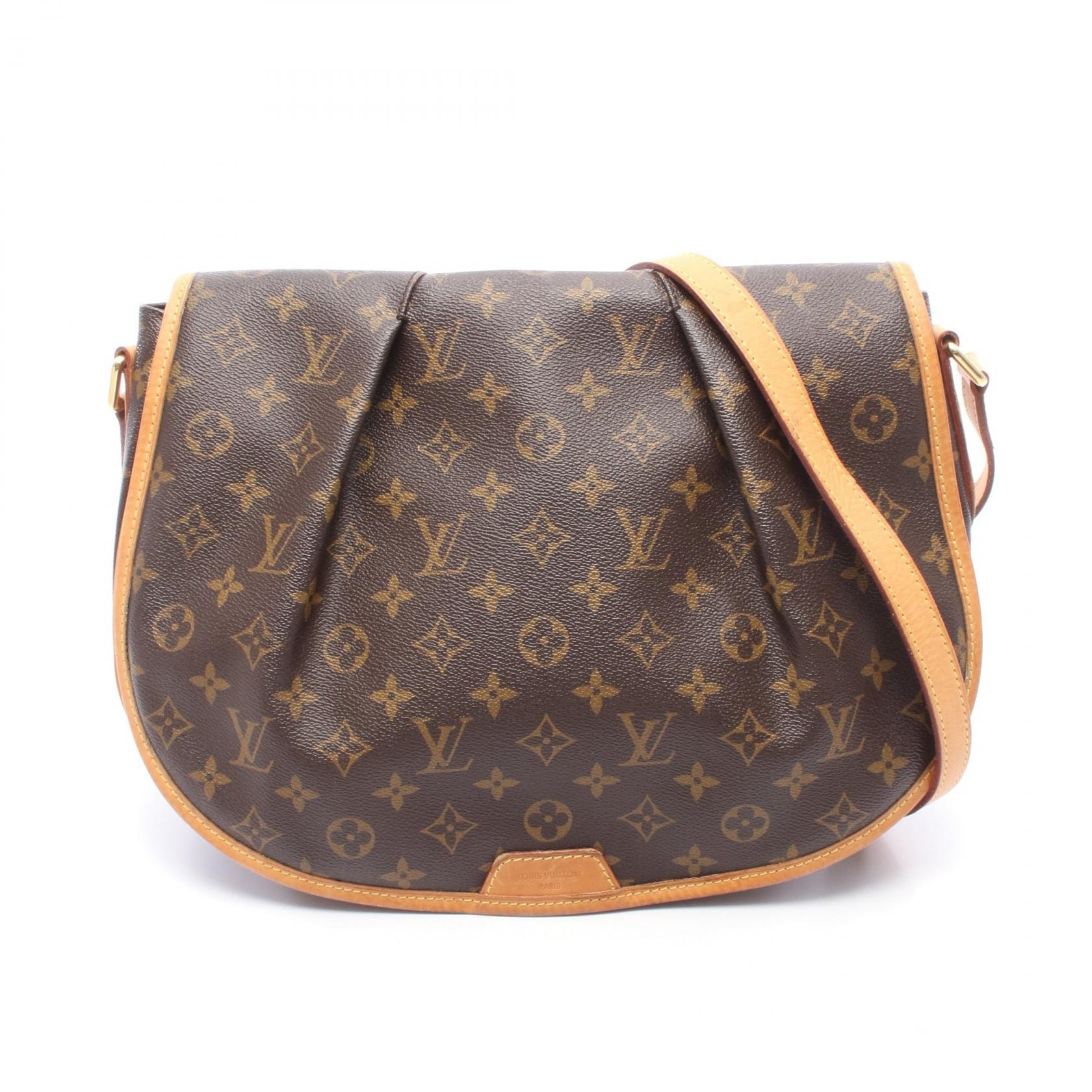ルイ・ヴィトン LOUIS VUITTON メニルモンタンMM ショルダーバッグ バッグ PVCコーティングキャンバス レザー モノグラム レディース ブラウン系 M40473 【中古】