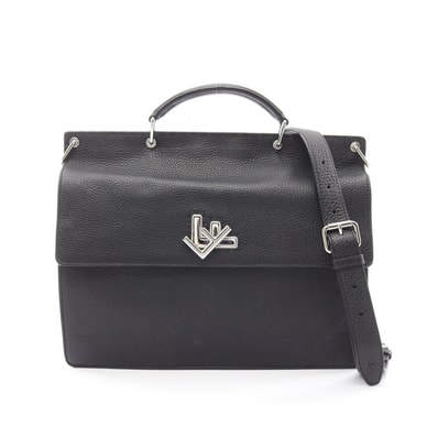 フェンディ FENDI セレリア FFターンロック 2WAY ビジネスバッグ バッグ レザー メンズ ブラック系 【中古】