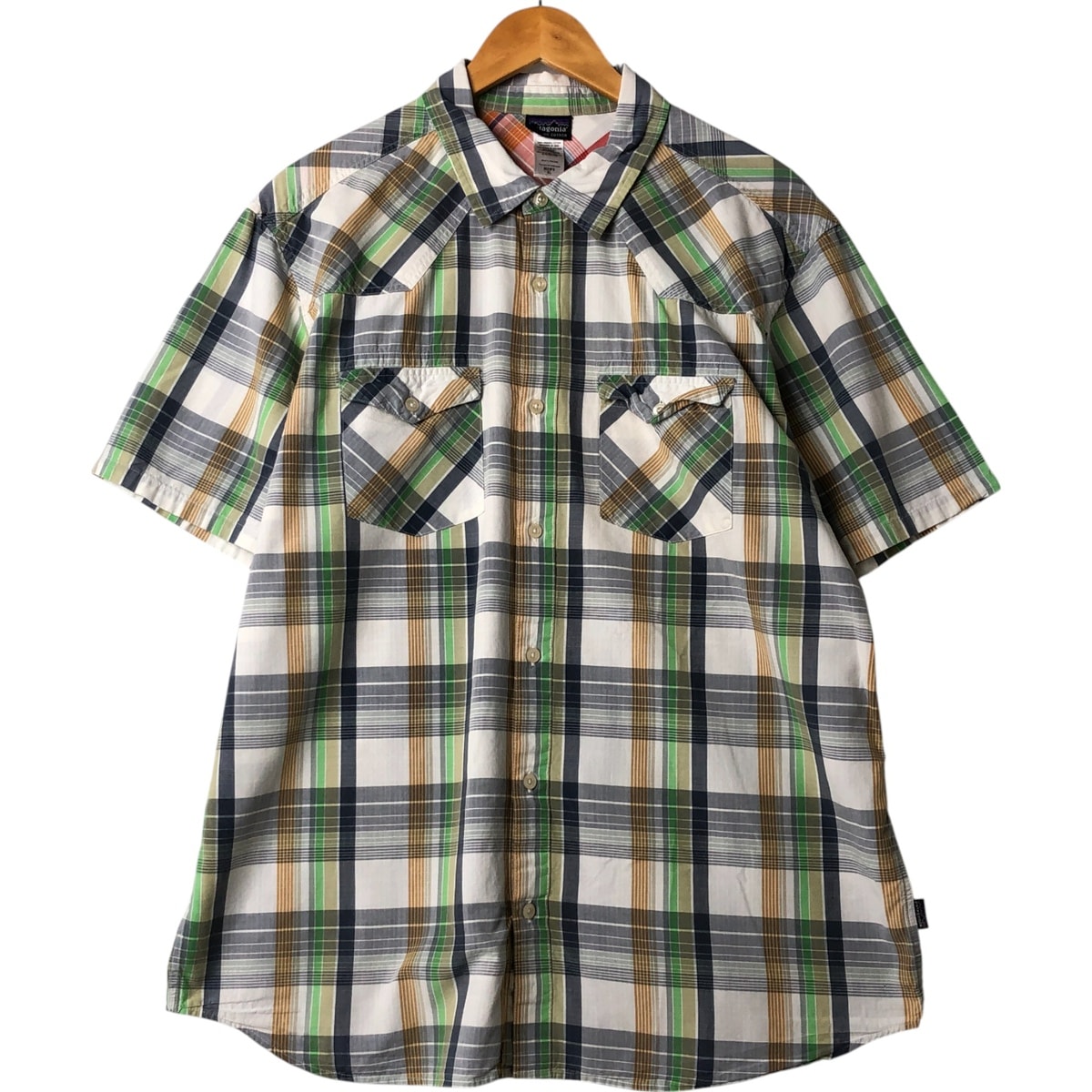古着 パタゴニア Patagonia ORGANIC COTTON オーガニックコットン チェック柄 半袖 ウエスタンシャツ メンズXL相当/eaa561075