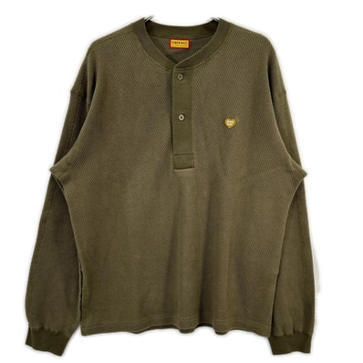 ヒューマンメイド HM31CS020 カーキ HENLEY NECK SHIRT ヘンリーネックシャツ L