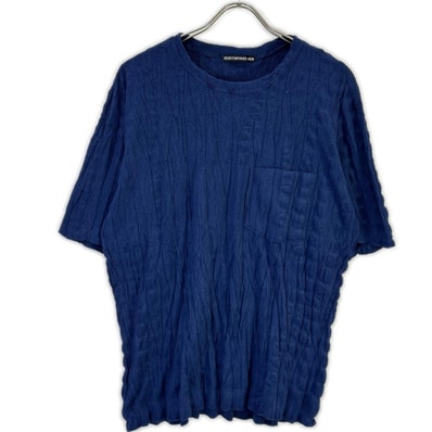 イッセイミヤケメン ME71JK079 ブルー パイル地 シワ加工 Tシャツ 3