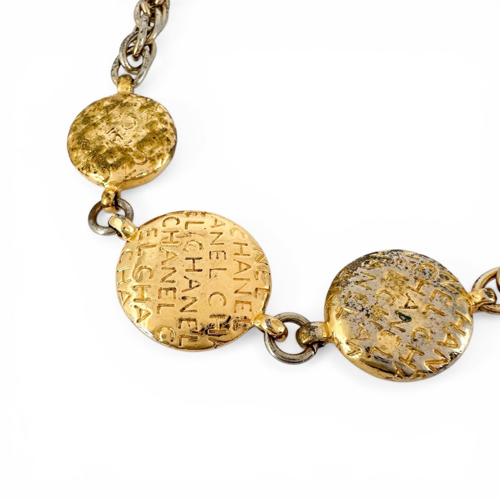 CHANEL シャネル マドモアゼルLロゴ 9連 ネックレス ゴールド レディース【中古】