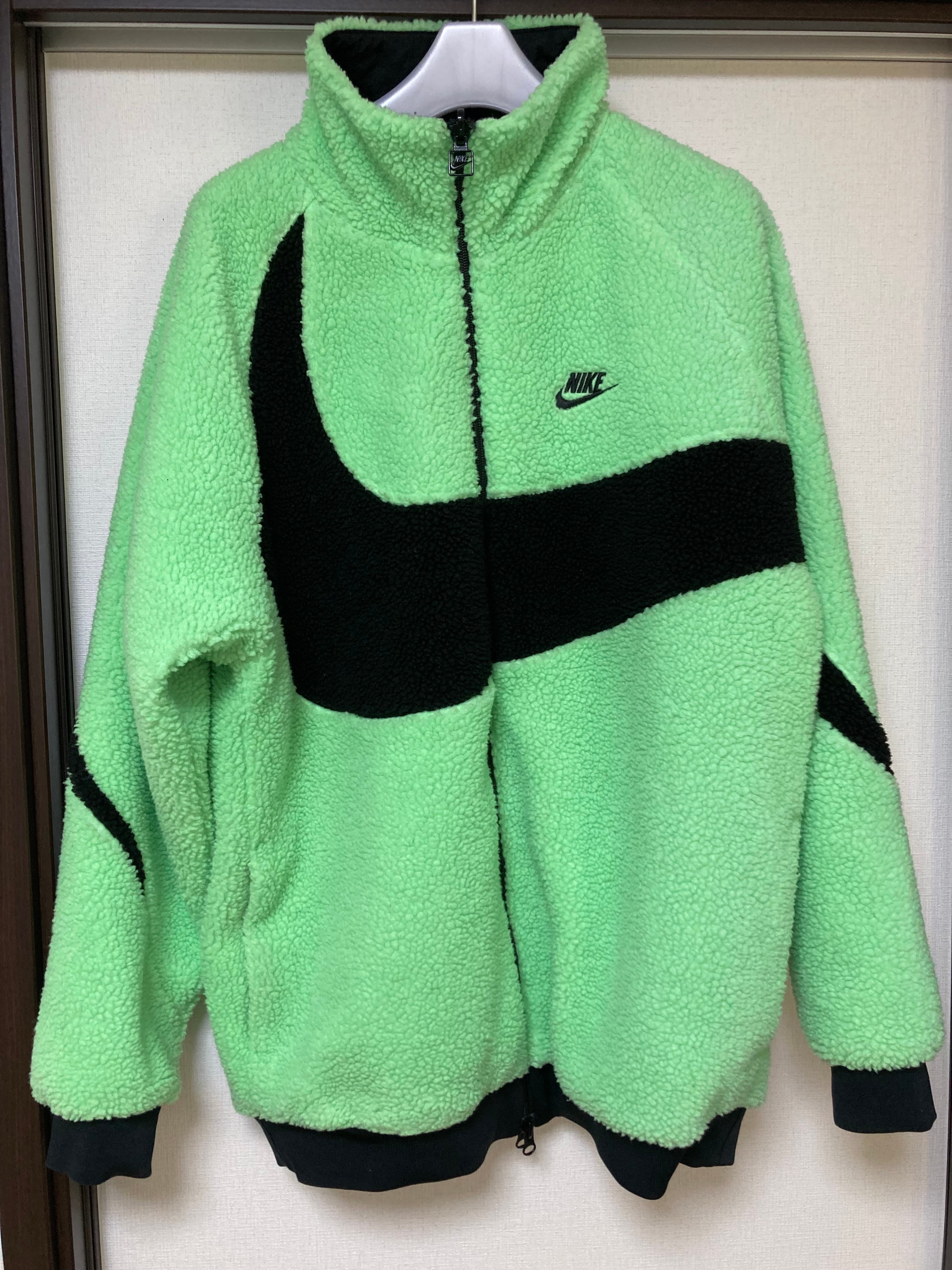 Nike Big Swoosh Reversible Boa Jacket "Illusion Green/Black"