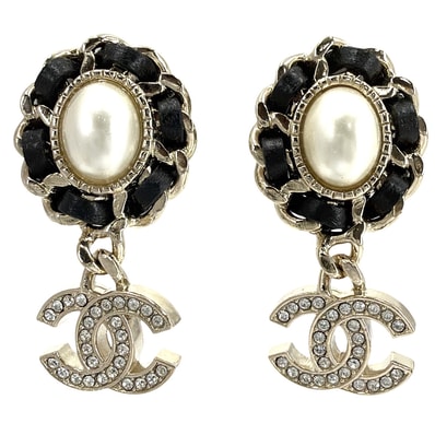 CHANEL シャネル ピアス ココマーク アクセサリー GP パール B21B レディース 約12.6g 2021年【中古品】