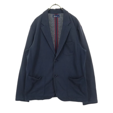 FRED PERRY フレッドペリー 日本製 ワンポイント刺繍 長袖 テーラードジャケット XL ネイビー