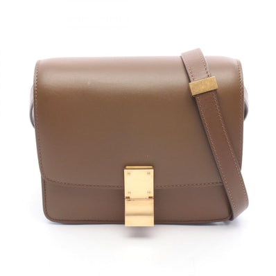 セリーヌ CELINE クラシック ボックス スモール ショルダーバッグ バッグ レザー レディース ブラウン系 【中古】
