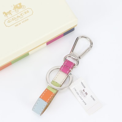 ■極美品 コーチ キーリング マルチカラー バッグ チャームキーホルダー
