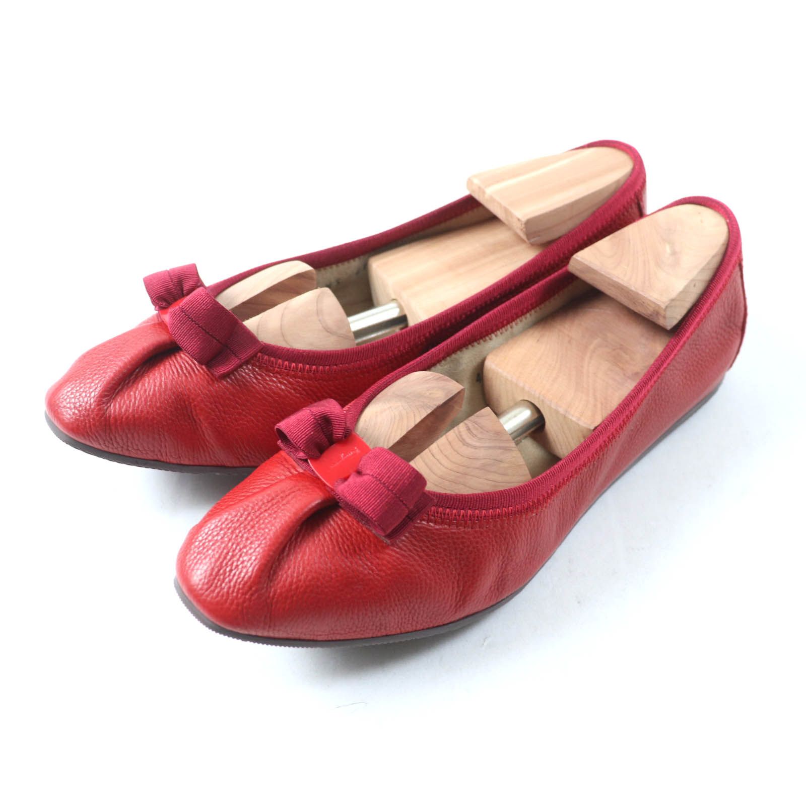 未使用級 サルヴァトーレフェラガモ ヴァラ my joy フラットシューズ FERRAGAMO フェラガモ バレエシューズ リボン 靴 Salvatore