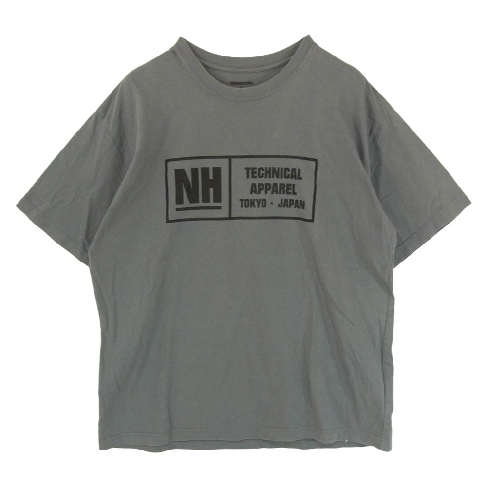 NEIGHBORHOOD ネイバーフッド Tシャツ 23SS 231PCNH-ST04 NH.TEE SS-4 TECHNICAL APPAREL TOKYO JAPAN ロゴプリント クルーネック ショートスリーブ 半袖 Tシャツ チャコール系 L【中古】
