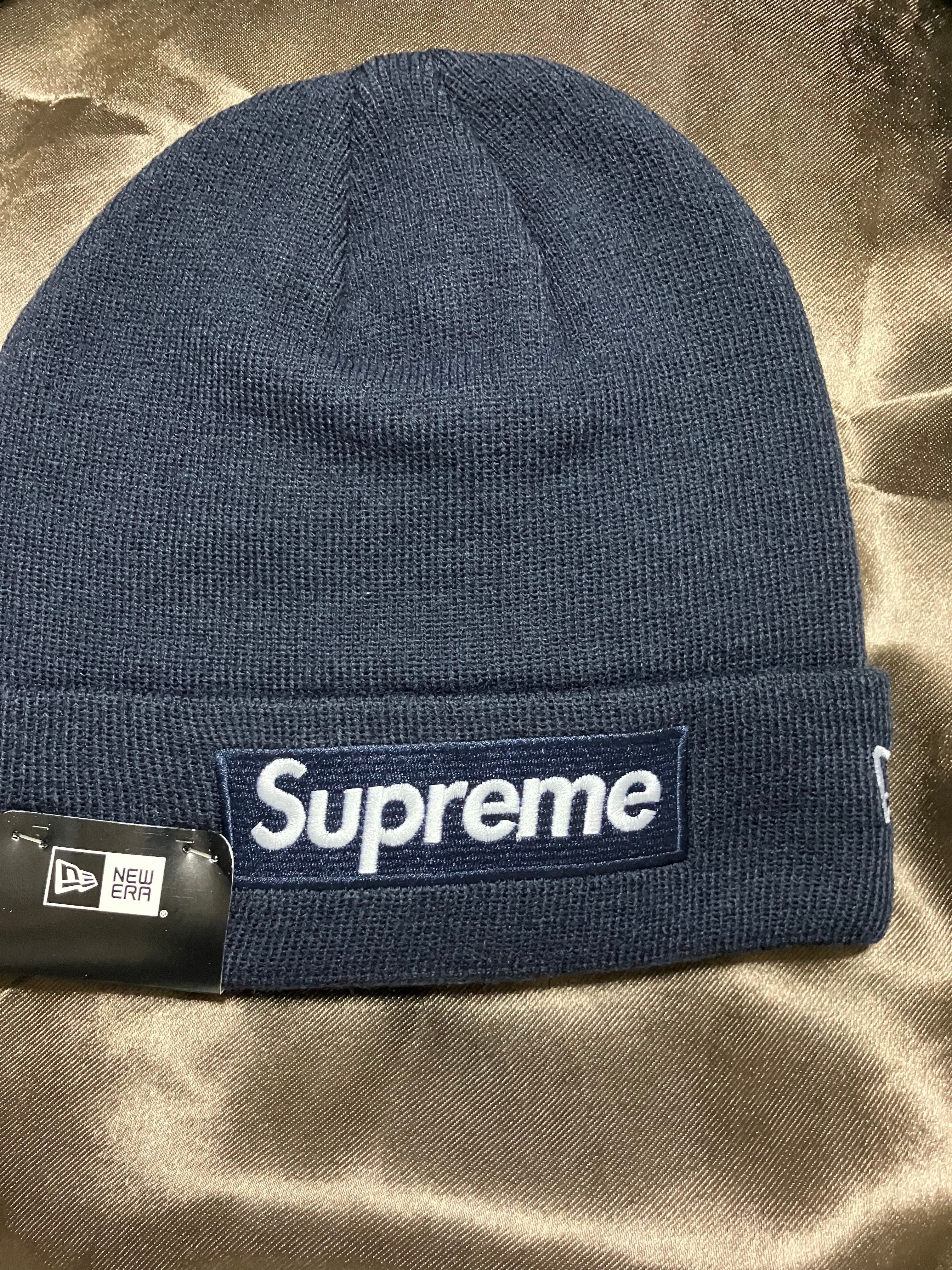 Supreme 16FW New Era Box Logo Beanie "Navy"