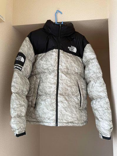 Supreme x The North Face Nuptse Jacket "White Paper Print"