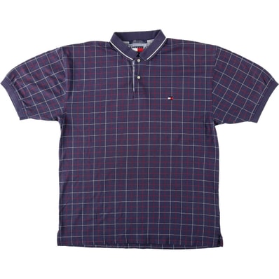 古着 90年代~ トミーヒルフィガー TOMMY HILFIGER 半袖 チェック ポロシャツ メンズL相当 ヴィンテージ/eaa643583