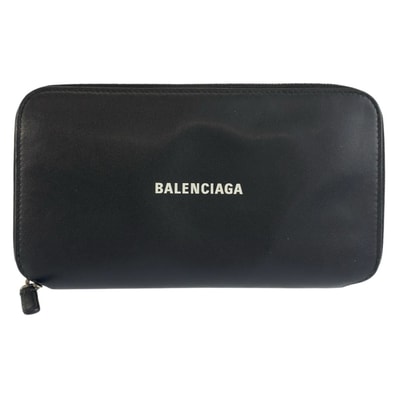 BALENCIAGA バレンシアガ キャッシュ コンチネンタル ブラック 黒 レザー 長財布 ロングウォレット 1-0286440 【中古】