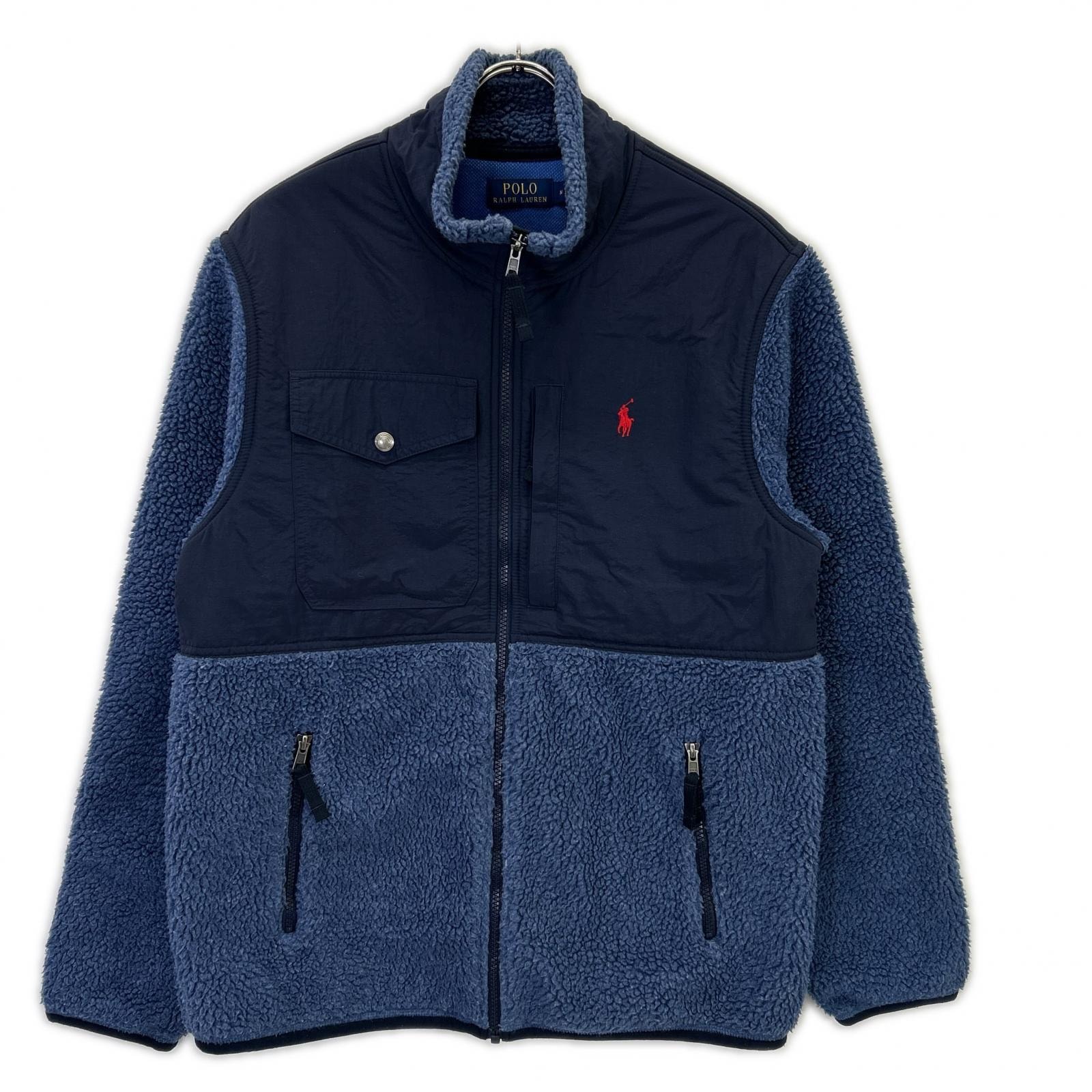 ポロ ラルフローレン ネイビー ボア フリース ジャケット M