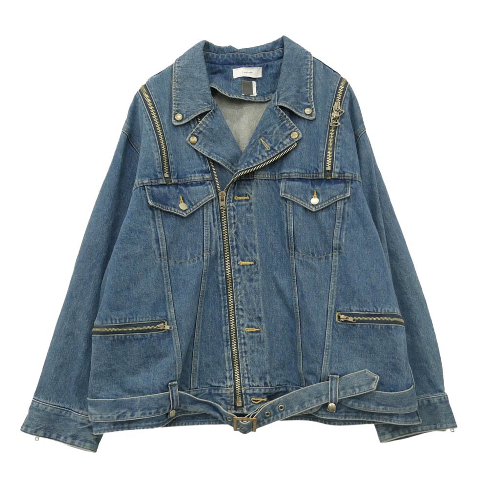 FACETASM ファセッタズム 18SS RB-JK-M09 BIG DENIM RADING JACKET デニム ライディング ライダース ジャケット インディゴブルー系 3【中古】