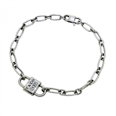 【6jdb0848-k】ティファニー ブレスレット ダブルロック シルバー925【中古】レディース
