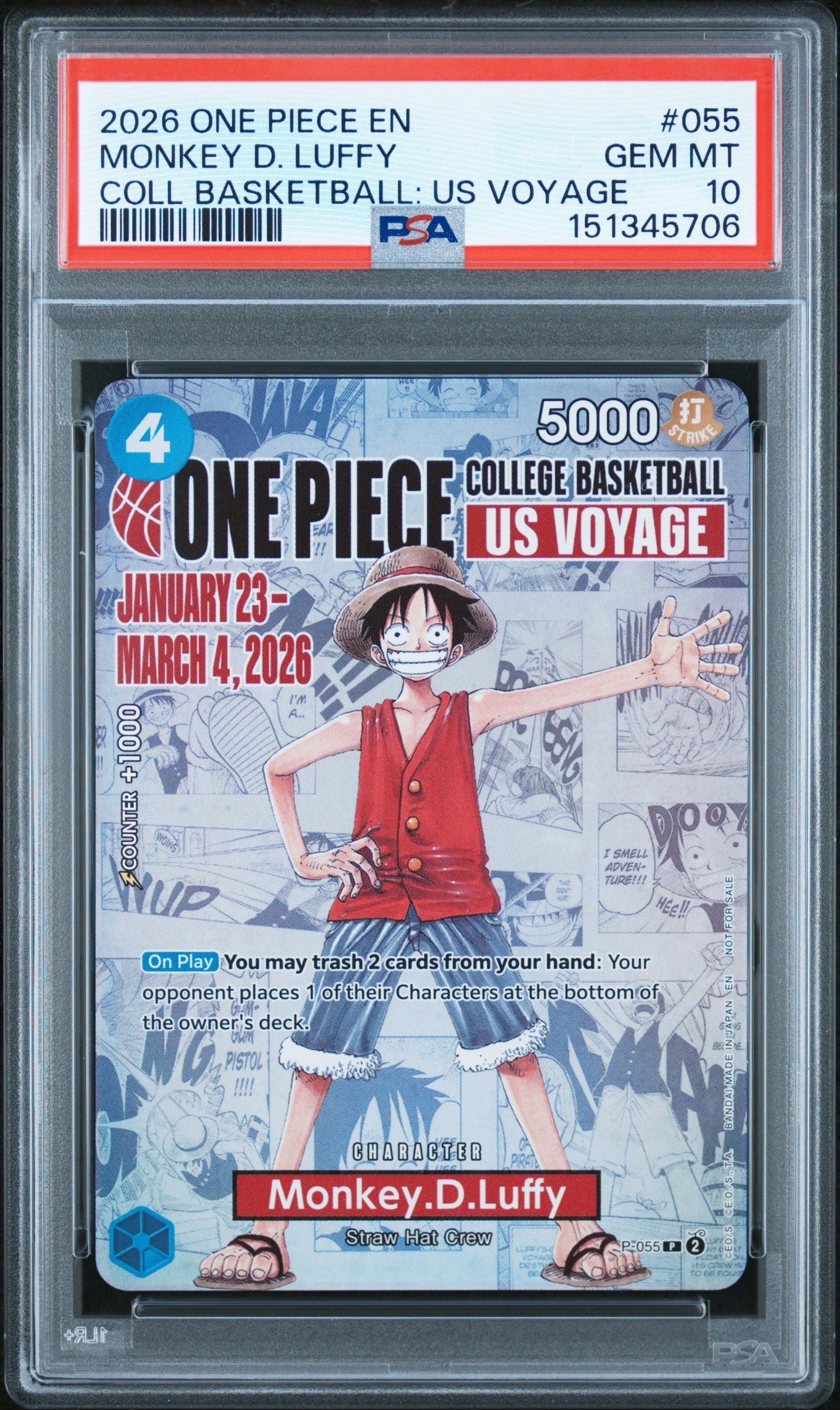 PSA10】モンキー・D・ルフィ：P (開封済) [P-055]【英語版