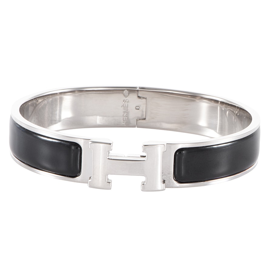 HERMES エルメス クリックH バングル シルバー ブラック【中古】
