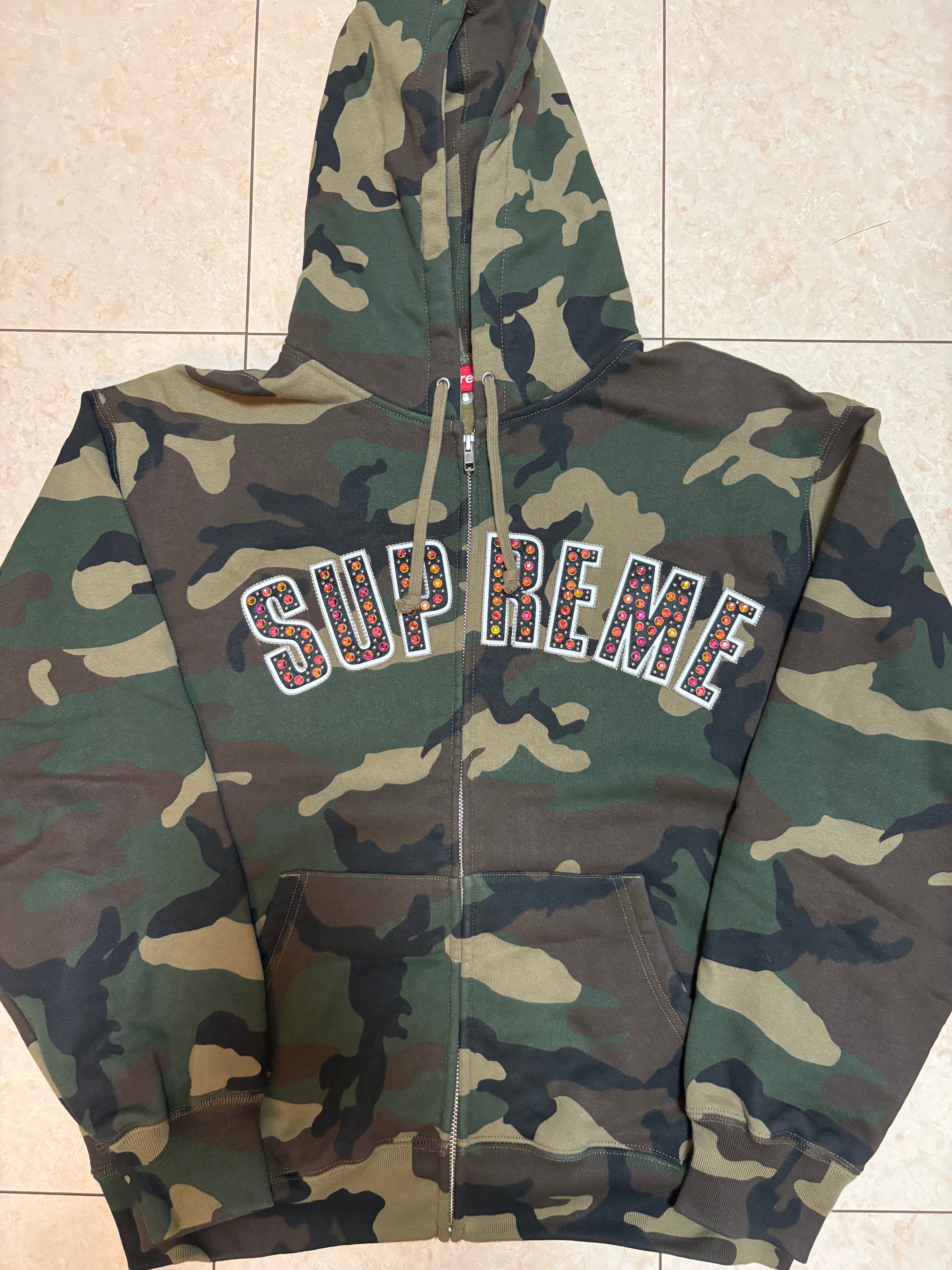 Supreme x B.B. Simon Zip Up Hooded Sweatshirt "Woodland Camo"