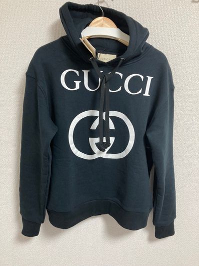 GUCCI Hooded Sweatshirt With Interlocking G "Black"
