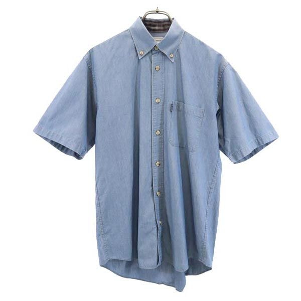 Burberrys バーバリーズ 90s オールド 日本製 三陽商会 半袖 ボタンダウンシャツ SA ブルー