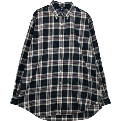古着 ラルフローレン Ralph Lauren BLAKE 長袖 ボタンダウンチェックシャツ メンズL相当/eaa616017