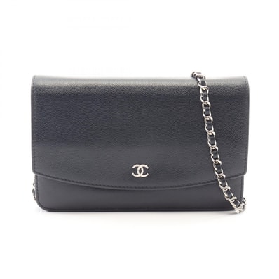 シャネル CHANEL ブリリアント ココマーク ショルダーバッグ バッグ キャビアスキン(グレインドカーフ) レディース ネイビー系 【中古】