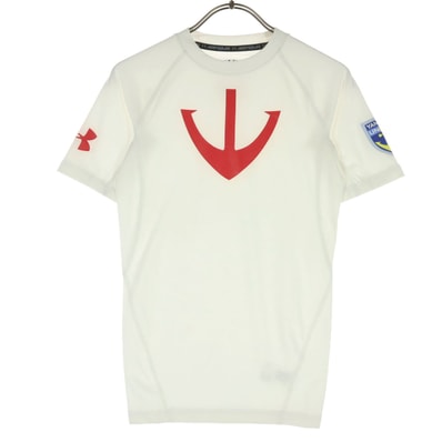 美品 UNDER ARMOUR アンダーアーマー 宇宙戦艦ヤマト コラボ 両面プリント 半袖 Tシャツ SM ホワイト 外袋付属