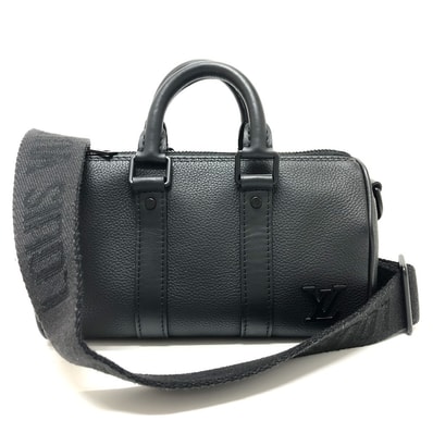 ルイヴィトン LOUIS VUITTON キーポルXS M80950 アエログラム 2WAY ショルダーバッグ ミニ ボストンバッグ トリヨンレザー ブラック 美品