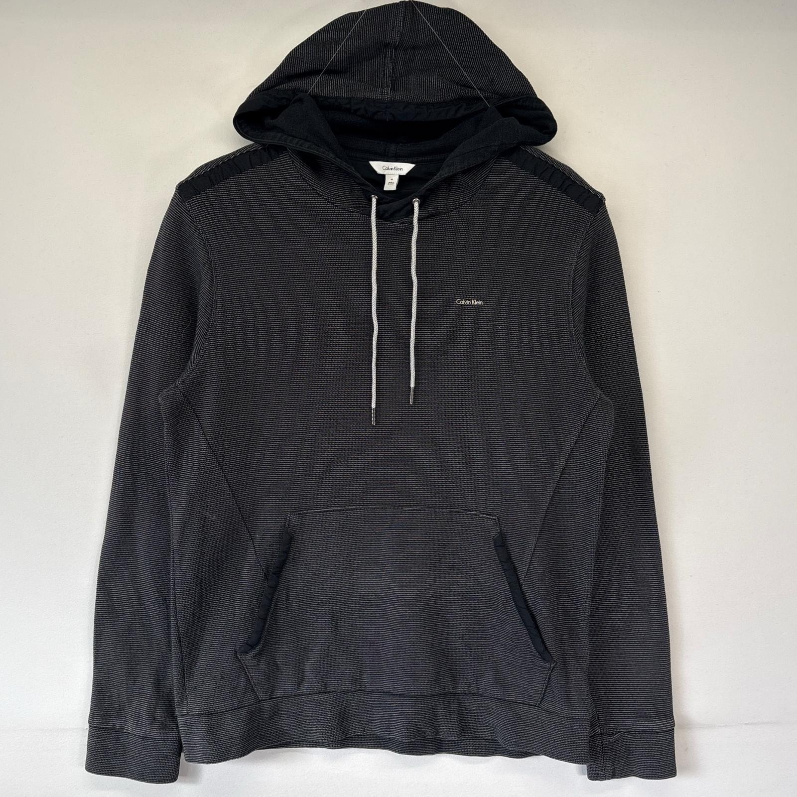 古着 カルバンクライン Calvin Klein パーカー プルオーバー ワンポイントロゴプリント フーディー M  ブラック メンズ