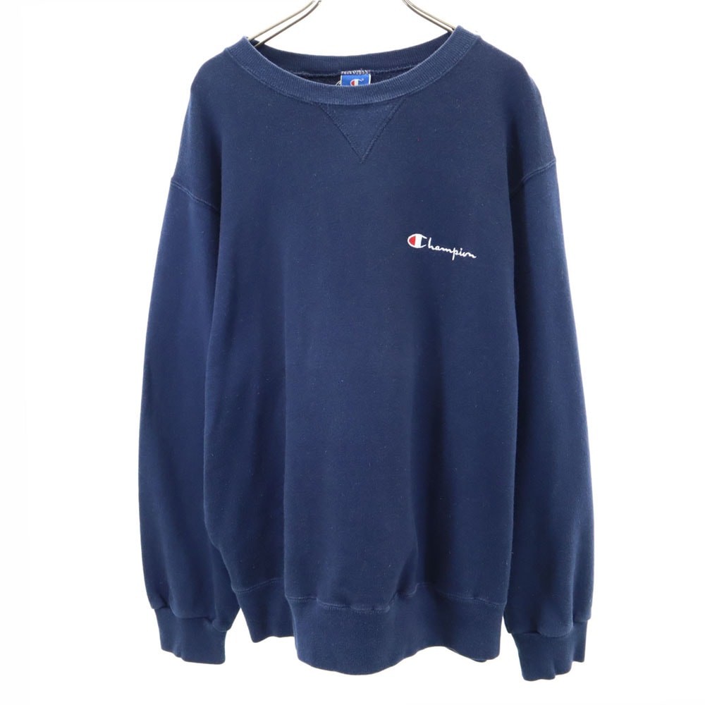 Champion チャンピオン 90s USA製 オールド 青タグ 長袖 スウェット トレーナー L ネイビー 裏起毛