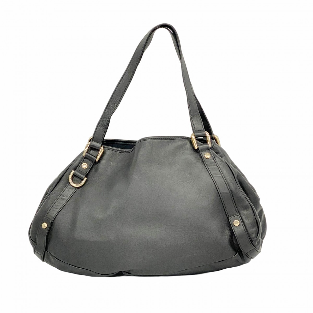 ★最終価格【6cd4576-k】グッチ トートバッグ アビー 180736 レザー ブラック シャンパンゴールド金具【中古】レディース