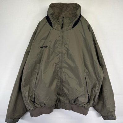 古着 コロンビア Columbia ナイロンジャケット ブルゾン フルジップ フリースライナー アウトドア ワンポイントロゴ 2XL グレー系 メンズ