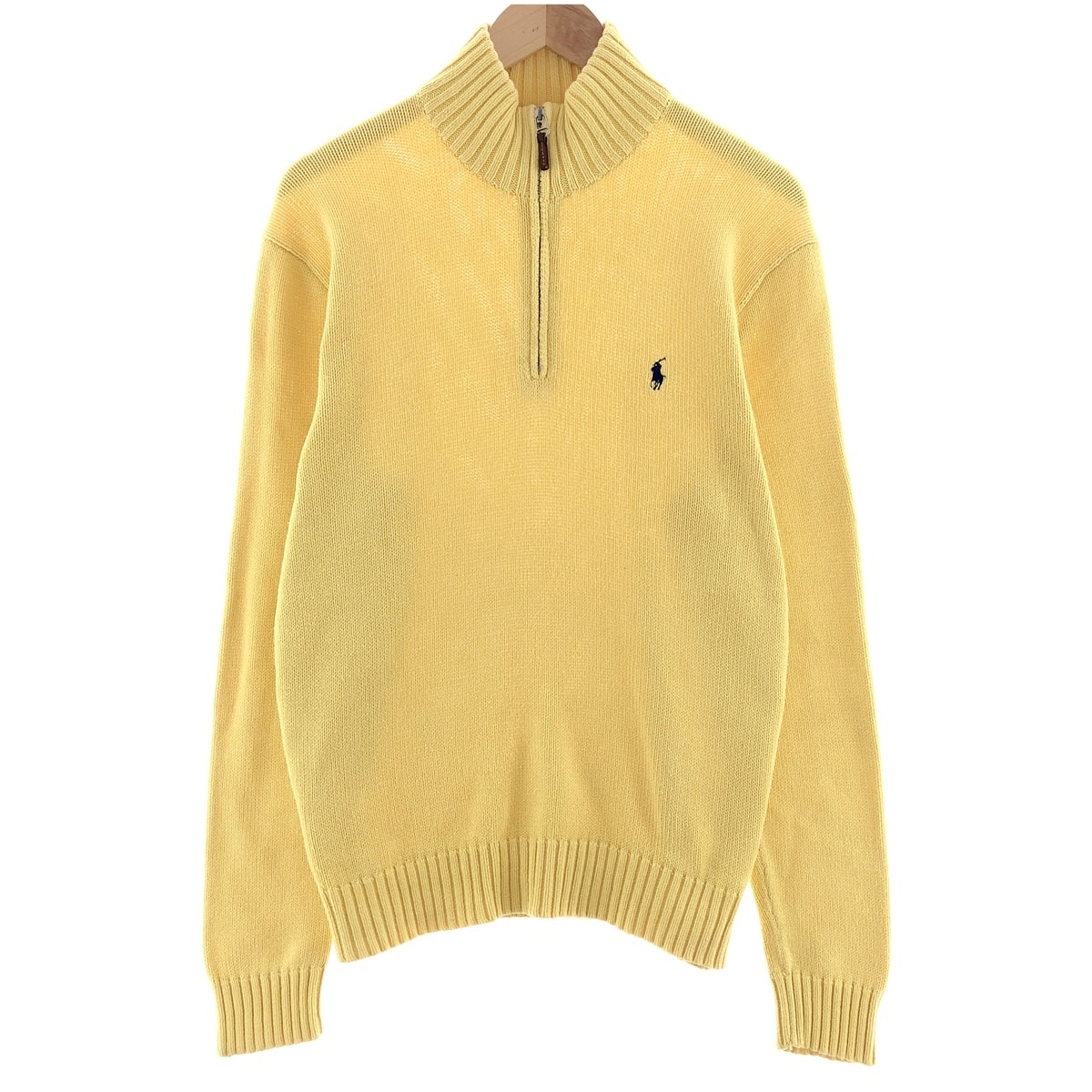 古着 ラルフローレン Ralph Lauren POLO by Ralph Lauren ピマコットンニットハーフジップセーター メンズL相当/eaa380190