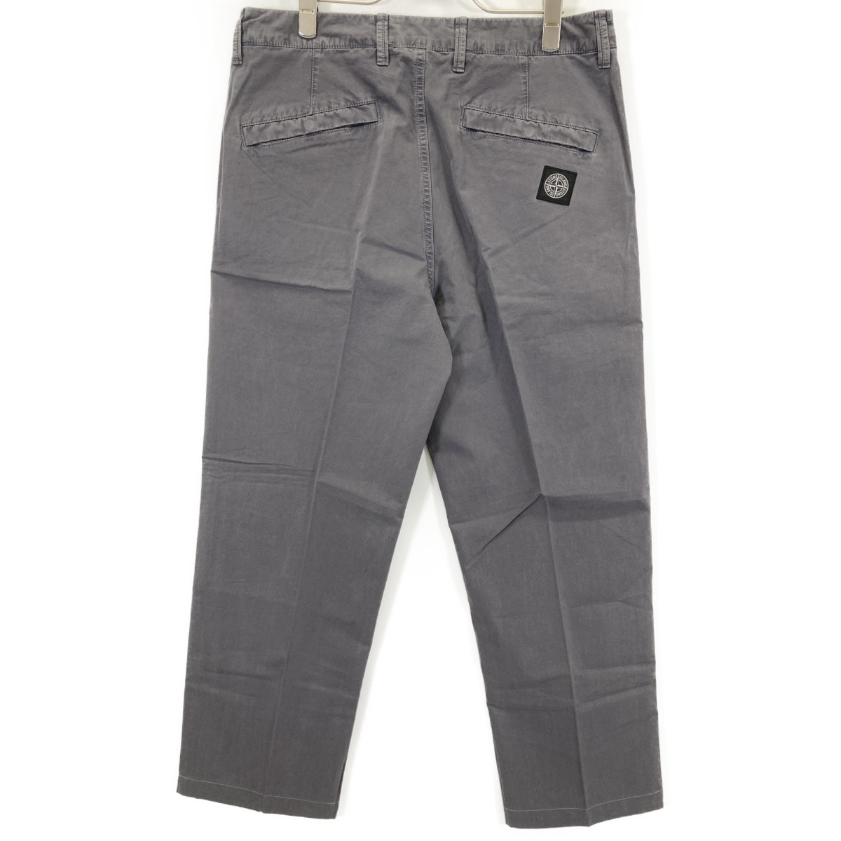 ストーンアイランド 7415315WA パープル ロゴパッチウォッシュドトラウザーパンツ 31