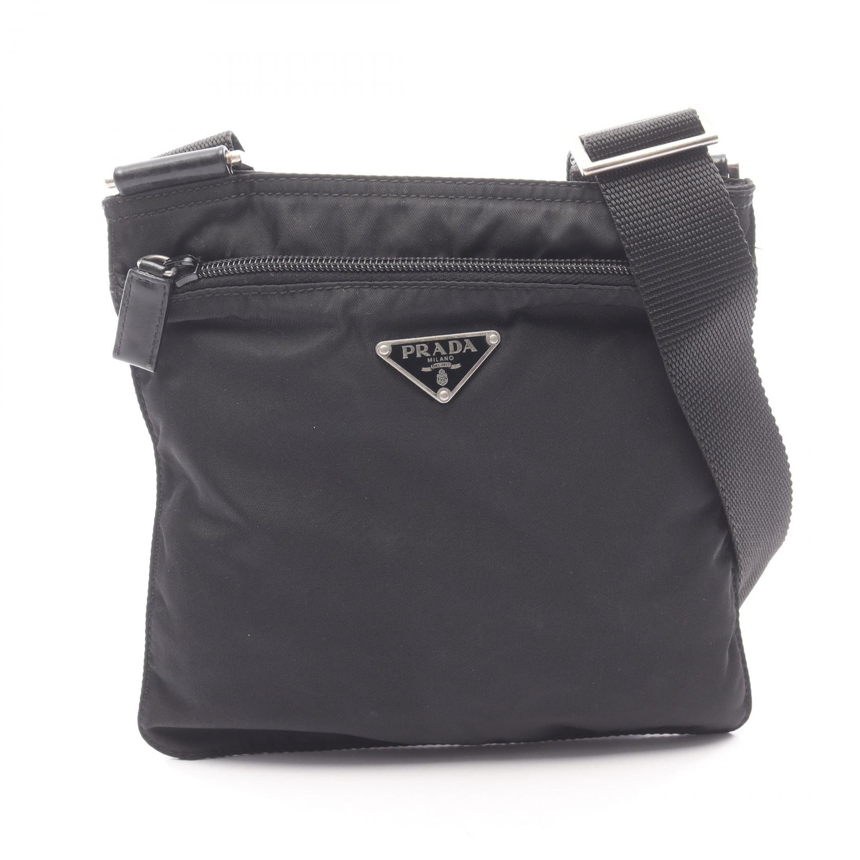 プラダ PRADA ショルダーバッグ バッグ ナイロン レザー レディース ブラック系 【中古】