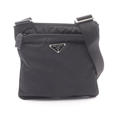 プラダ PRADA ショルダーバッグ バッグ ナイロン レザー レディース ブラック系 【中古】