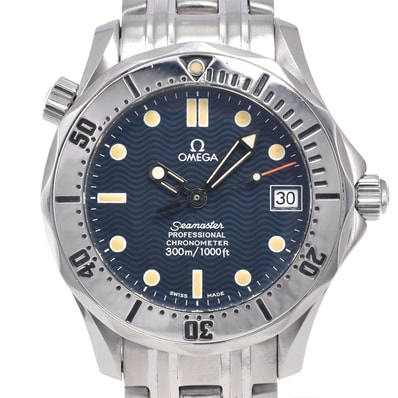 オメガ OMEGA 2552.80 シーマスター プロフェッショナル 300M ネイビー 自動巻き ボーイズ 美品 腕時計 L#148164