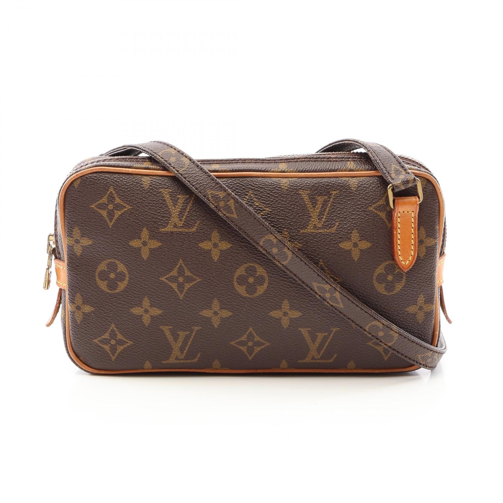 ルイ・ヴィトン LOUIS VUITTON マルリーバンドリエール モノグラム ショルダーバッグ バッグ PVCコーティングキャンバス レザー レディース ブラウン系 M51828 【中古】