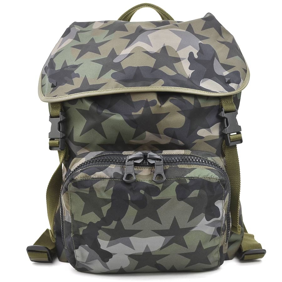 ヴァレンティノ ガラヴァーニ Valentino Garavani リュック ナイロン/レザー カーキ ユニセックス【中古】 r10554g