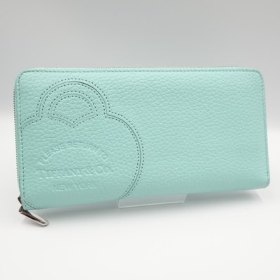 TIFFANY & Co.(ティファニー)リターン トゥ ティファニー ラウンドファスナー長財布 ロングウォレット ティファニーブルー レザー シルバー金具 レディース 【中古】