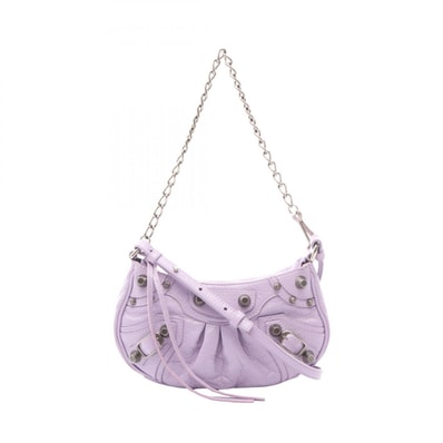 バレンシアガ BALENCIAGA LE CAGOLE MINI BB ル カゴール ミニ 2WAY ハンドバッグ バッグ レザー レディース パープル系 【中古】