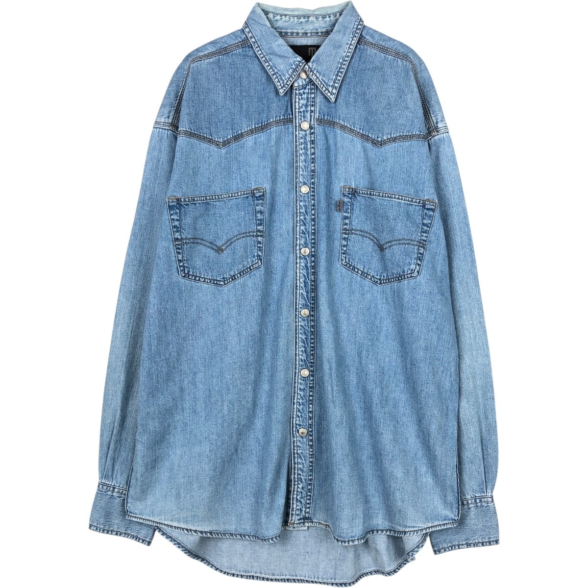 古着 リーバイス Levi's SILVER TAB シルバータブ 長袖 デニムウエスタンシャツ メンズXL相当/eaa666269