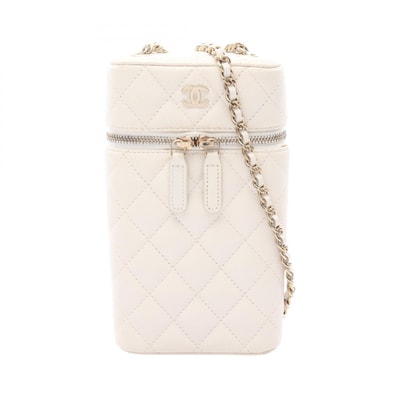 シャネル CHANEL マトラッセ フォンホルダー ショルダーバッグ バッグ キャビアスキン(グレインドカーフ) レディース ホワイト系 【中古】