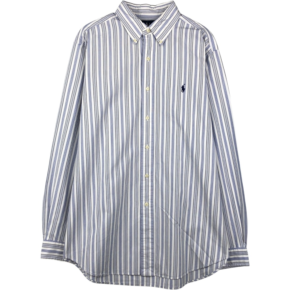 古着 ラルフローレン Ralph Lauren CLASSIC FIT マルチストライプ 長袖 ボタンダウンストライプシャツ メンズL相当/eaa609688
