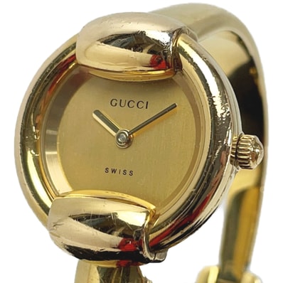 GUCCI グッチ バングル時計 クオーツ ゴールド文字盤 1400L レディース 腕時計