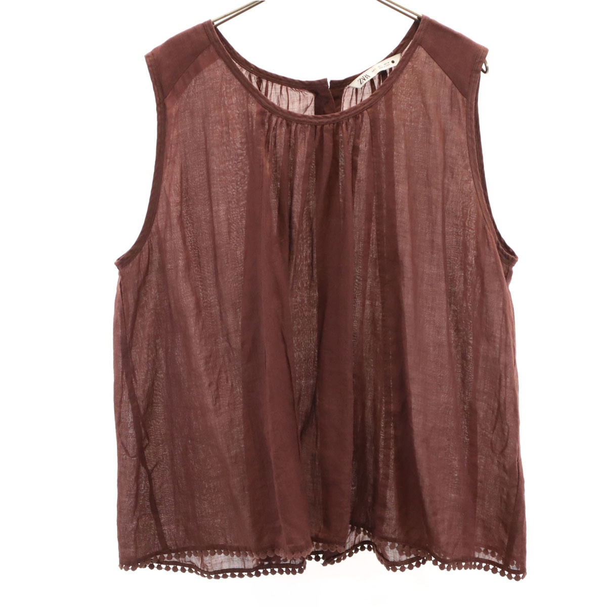 ZARA ザラ ノースリーブ ブラウス L 赤茶