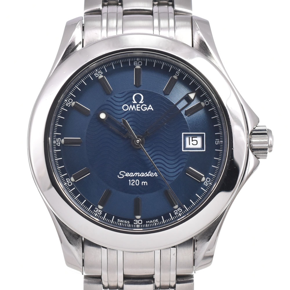 オメガ OMEGA 2511.81 シーマスター 200m デイト ブルー クォーツ メンズ 良品 腕時計 J#149995