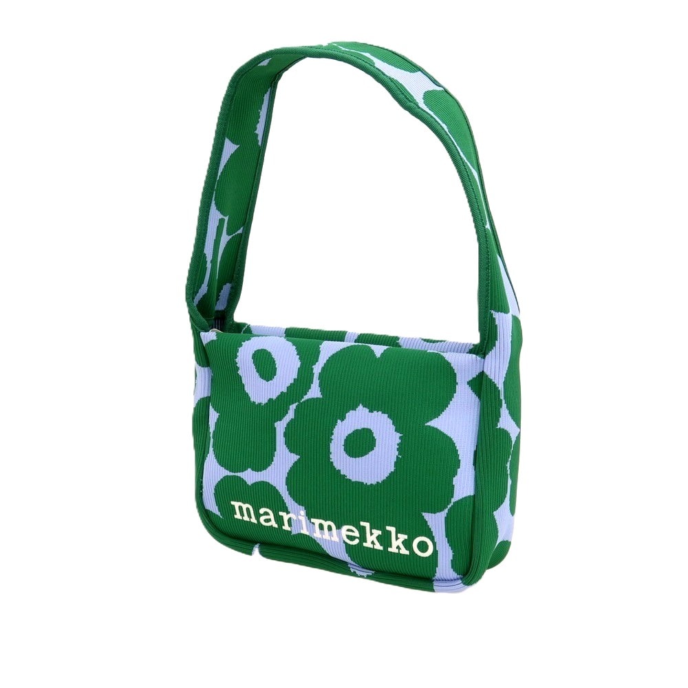 【中古】マリメッコ marimekko KNITTED SHOULDERBAG UNIKKO ショルダーバッグ グリーンxスマルトブルー系【WxH20xD8】【レディース】