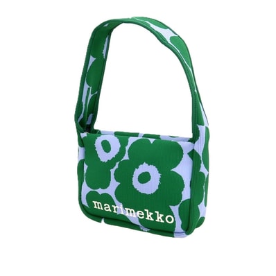 【中古】マリメッコ marimekko KNITTED SHOULDERBAG UNIKKO ショルダーバッグ グリーンxスマルトブルー系【WxH20xD8】【レディース】